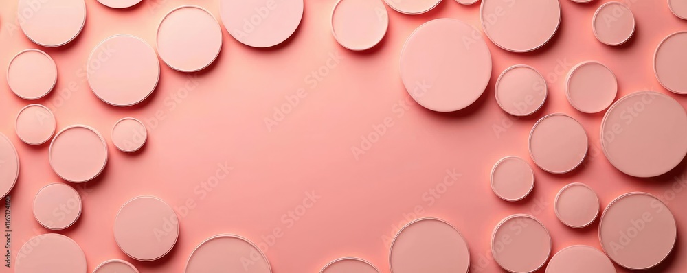 Poster Circles abstract background concept. Abstract background with pastel circles creating a modern, minimalistic aesthetic.