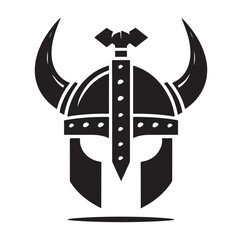 Viking Helmet silhouette vector illustration