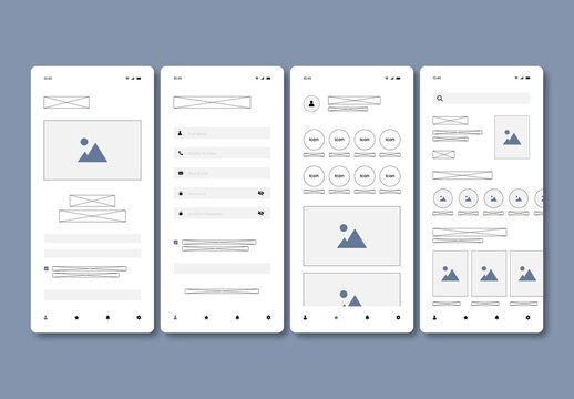 Mobile App Wireframe Template UX Design Layout