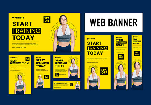 Fitness Training Web Banner Set