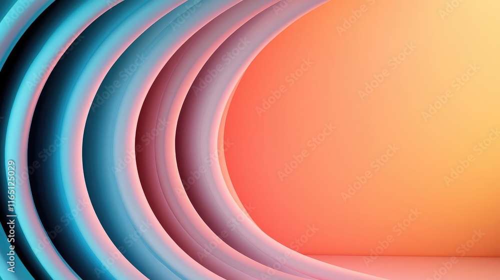 Aufkleber Circles abstract background concept. Abstract waves in vibrant colors create a modern, dynamic background for creative projects.