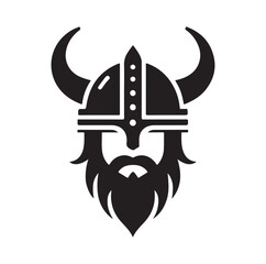 Viking Helmet silhouette vector illustration