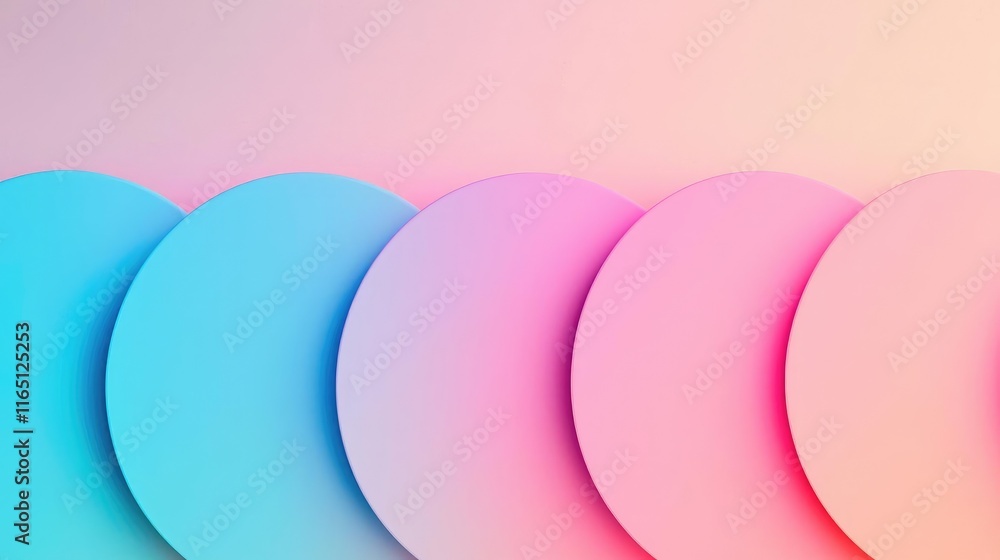 Poster Circles abstract background concept. Abstract colorful circles with soft gradient, ideal for modern design backgrounds.