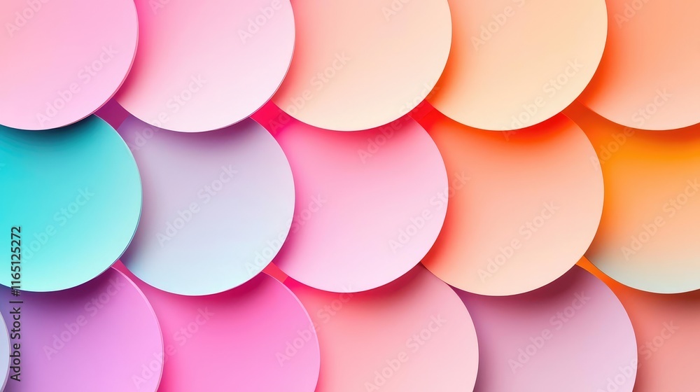 Poster Circles abstract background concept. A vibrant arrangement of colorful circles creating a harmonious visual design.