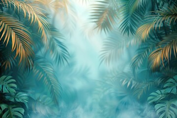 Stylish black and gold wallpaper with tropical palm leaves