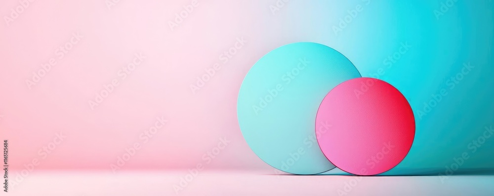 Aufkleber Circles abstract background concept. Abstract composition of colorful geometric shapes on a gradient background.