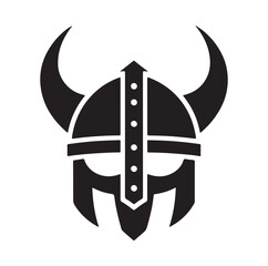 Viking Helmet silhouette vector illustration