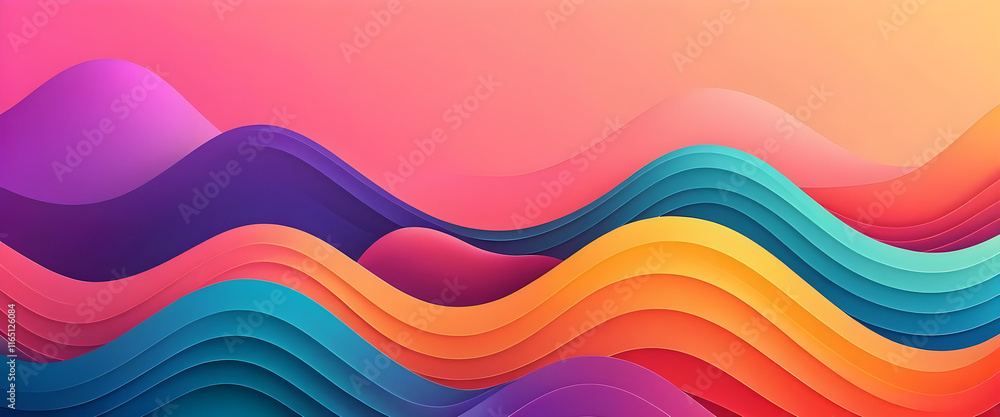 Poster abstract colorful background with waves