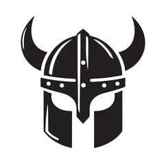 Viking Helmet silhouette vector illustration