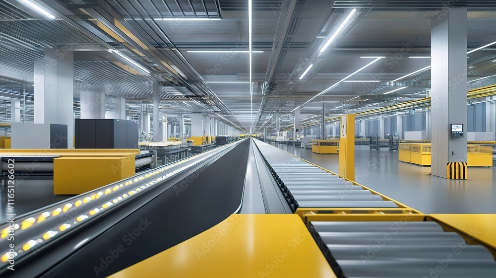 Poster advanced automated production line with cutting-edge machinery