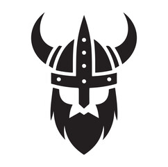 Obraz premium Viking Helmet silhouette vector illustration