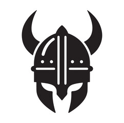 Viking Helmet silhouette vector illustration