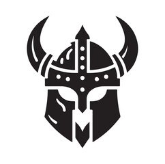 Viking Helmet silhouette vector illustration