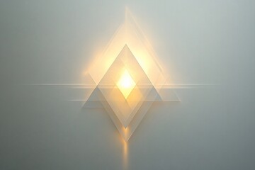 Abstract light art installation with geometric shapes.