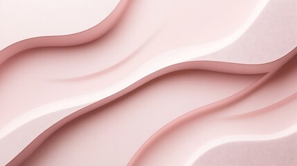 Abstract Pink Waves Soft Curves Design