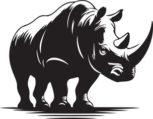 Powerful Rhinoceros Silhouette Vector Design