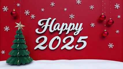 merry christmas and happy new year 2025 background