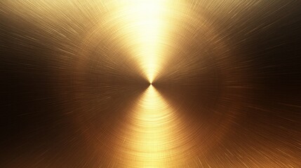 Abstract gold radial brushed metal texture background.