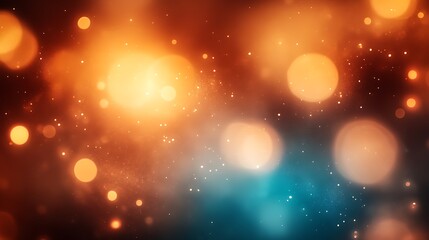 Obraz premium Abstract Background With Orange and Teal Bokeh Lights