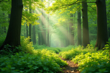 Fototapeta premium A photo of sparkling dew under the morning sunrise, highlighting the beauty of nature’s cycle.