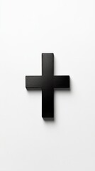 Obraz premium A Striking Black Cross Symbol, a Simple yet Powerful Design for Modern Decor, Perfect for Spiritual Spaces or Contemporary Art Collections
