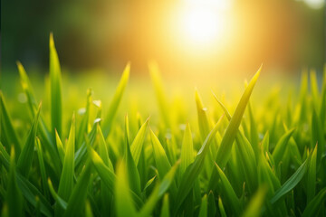 Fototapeta premium A photo of fresh greenery and budding plants bathed in sunlight, evoking a sense of a new beginning.