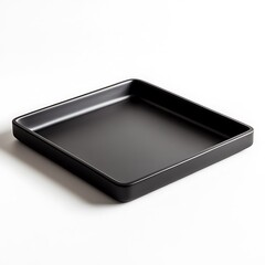 Contemporary minimalist black plate kitchen setting tableware image clean environment top-down view modern design concept