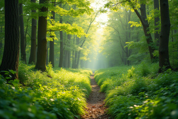 Obraz premium A photo of sparkling dew under the morning sunrise, highlighting the beauty of nature’s cycle.