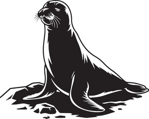 Playful Seal Silhouette Vector Design