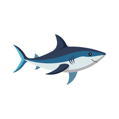 Fototapeta premium Blacktip Shark under water animal isolated flat vector illustration on white background