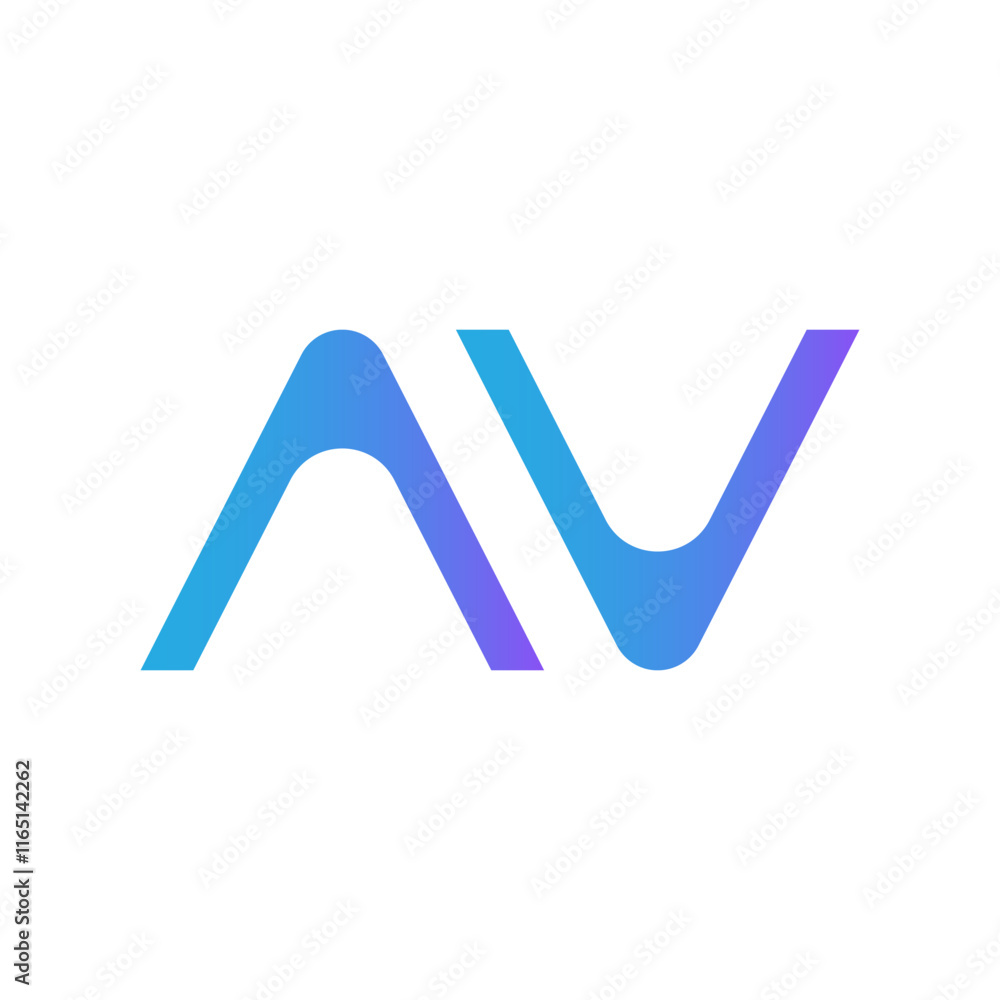 Aufkleber av initial logomark with the letter a v is in the same shape with modern and geometric style