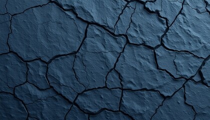 Fototapeta premium blue cracked dry earth with textured soil surface background