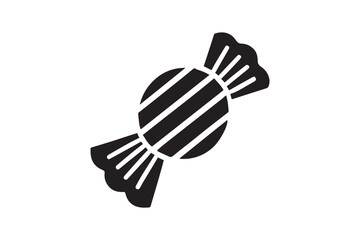 simple and unobtrusive sweet candy black and white vector silhouette illustration isolated in white background
