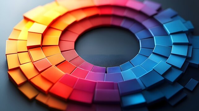 Vibrant Circular Graph with Shifting Color Sections Representing Dynamic Data and Real Time Visualization - Powered by Adobe