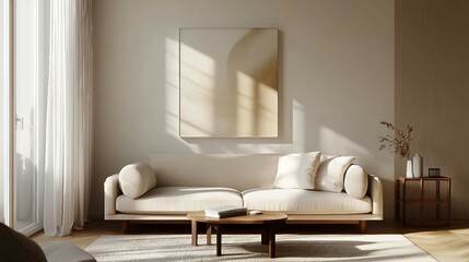 Modern Minimalist Living Room with Calming Neutral Palette