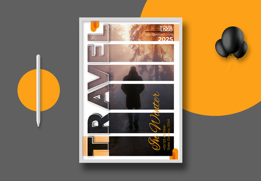 Modern Winter Travel Poster Design