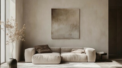 Neutral Harmony in a Bright and Minimalist Living Room