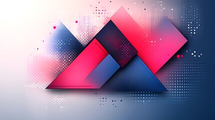 Abstract Geometric Shapes Design in Pink and Blue