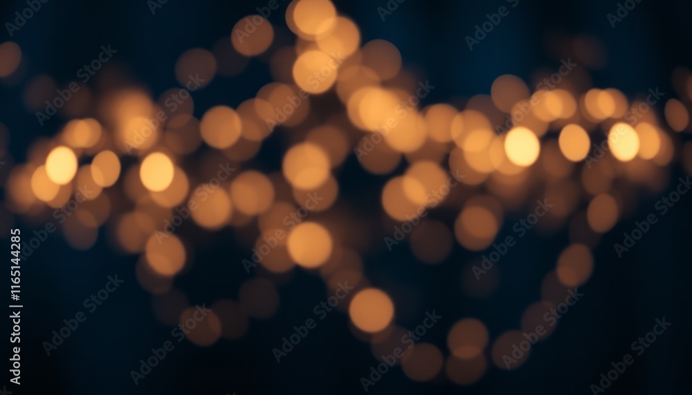 Poster abstract background with bokeh lights and a gold shiny festive design