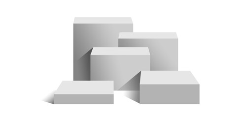 block cube podium stage 3d Abstract minimal scene mockup products display, Stage showcase. Vector geometric form.