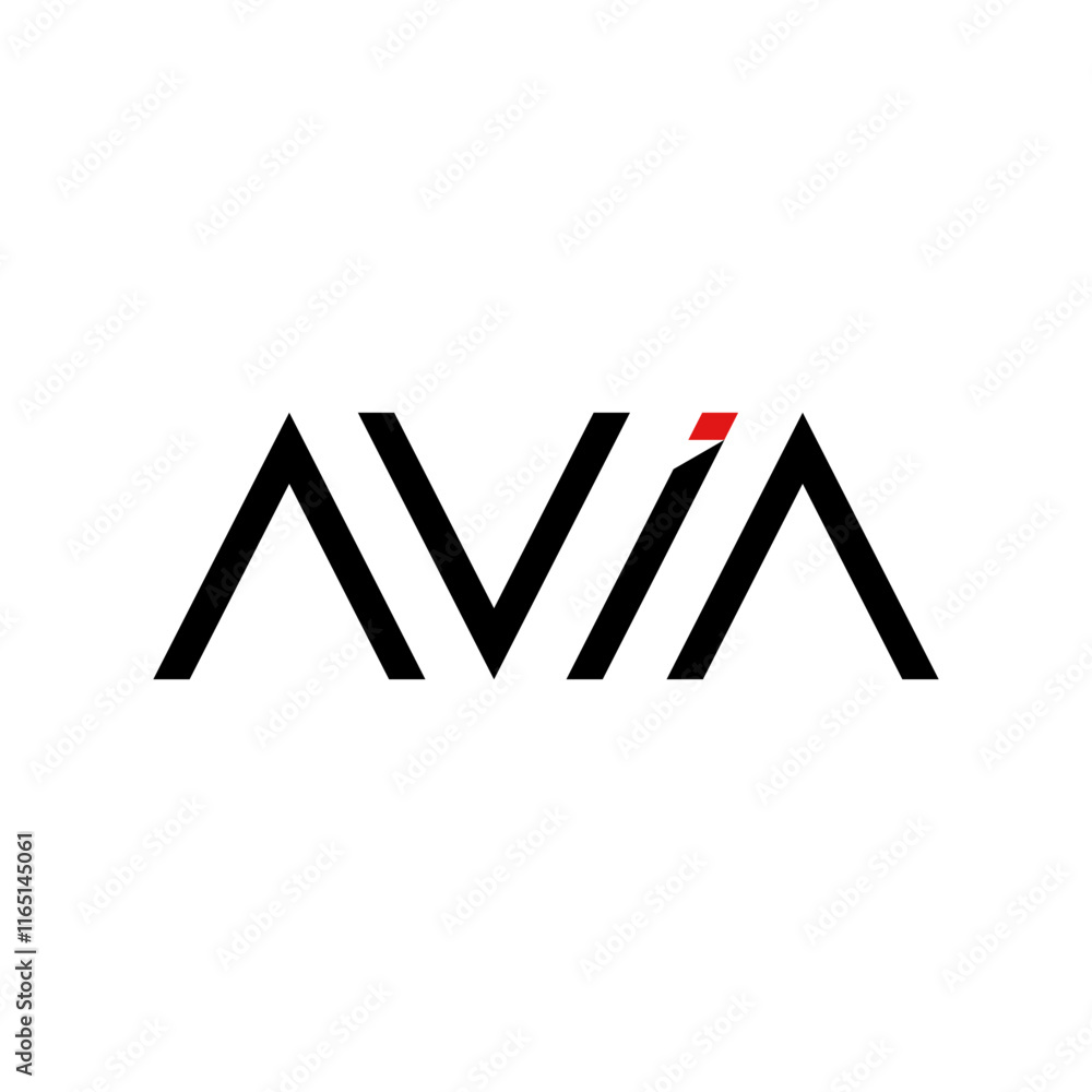 Poster avia logomark in the geometric and modern style with the letter a and v is in the same shape