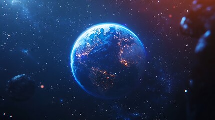 Exploring the wonders of earth from space global view digital art cosmic environment astronomical perspective