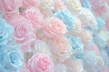 Fototapeta premium Pastel Rose Flower Wall Background