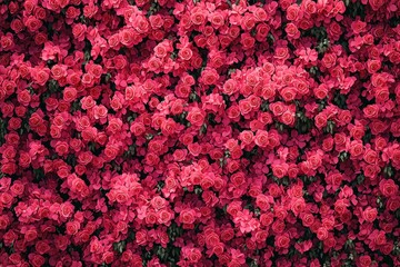 Dense Wall of Pink Roses Background