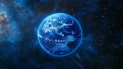 Earth in space a stunning view of our planet cosmic environment digital art astronomical perspective