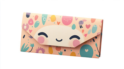 kawaii envelope 3d isolated on white background