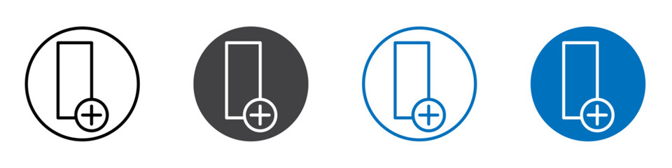 Add column icon flat editable icon mark set.