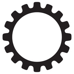 Black wheel icon on white background. Vector illustration