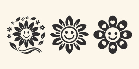 Happy sunshine smile illustration design 