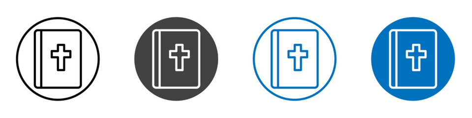 Obraz premium Bible icon flat editable icon mark set.